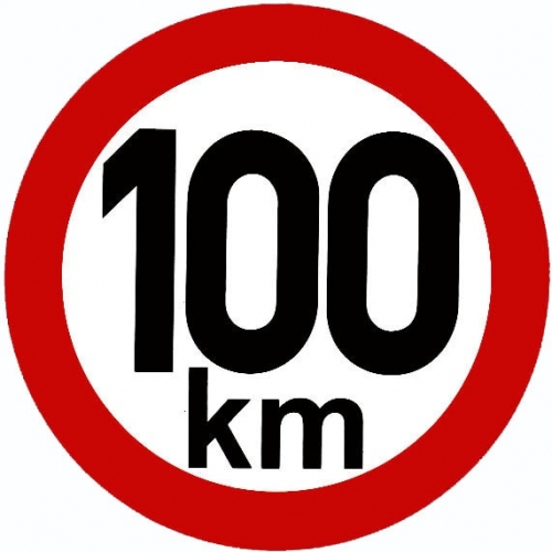 Samolepka rychlosti 100 km/h průměr 19 cm