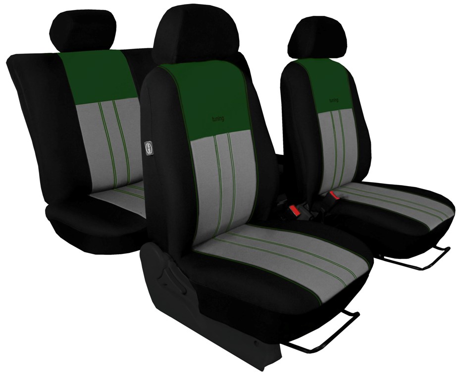 Automega Autopotahy NISSAN PULSAR, se zadní loketní opěrkou, od r. 2014, Duo Tuning zeleno šedé