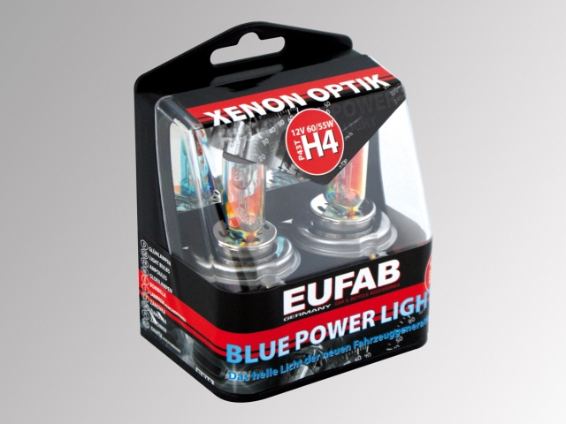 Autožárovky EUFAB H4, Blue Power Light, 2 ks v plastové krabičce