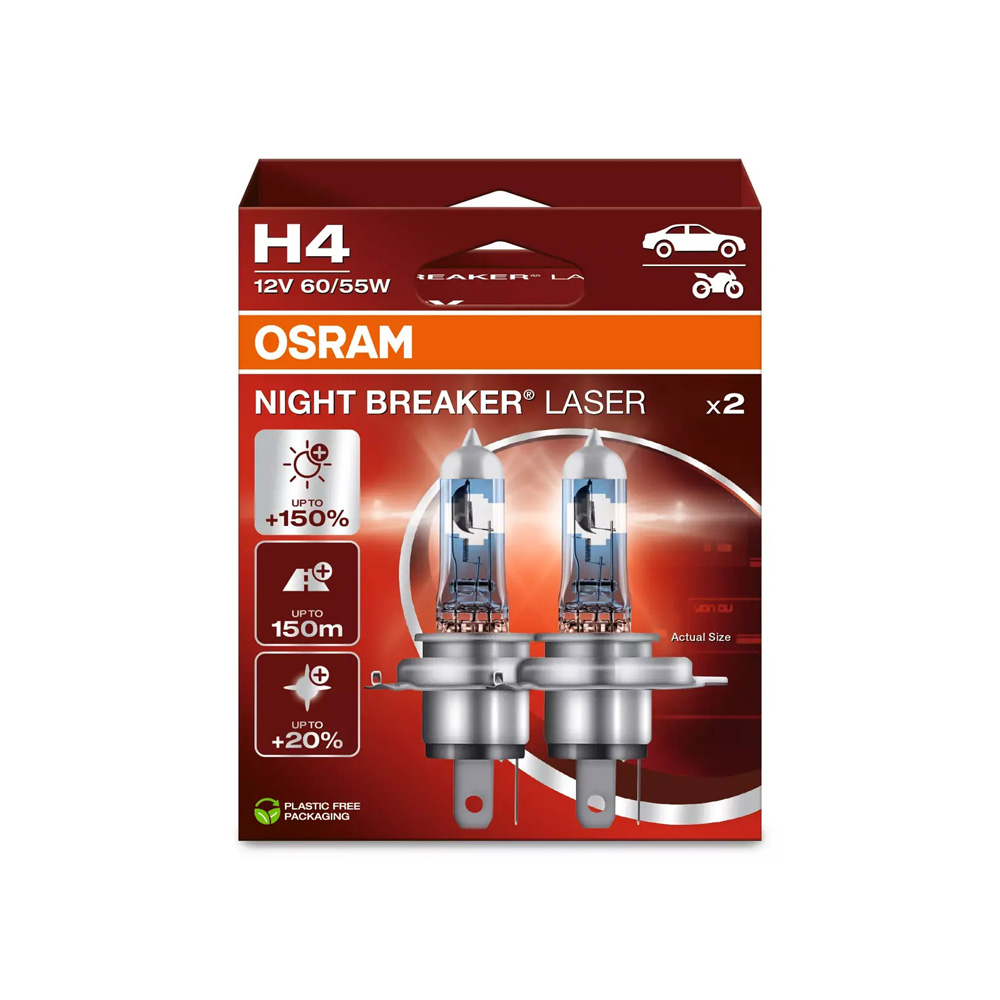 Autožárovky Osram H4 12V 60/55W NIGHT BREAKER LASER +150% 2ks