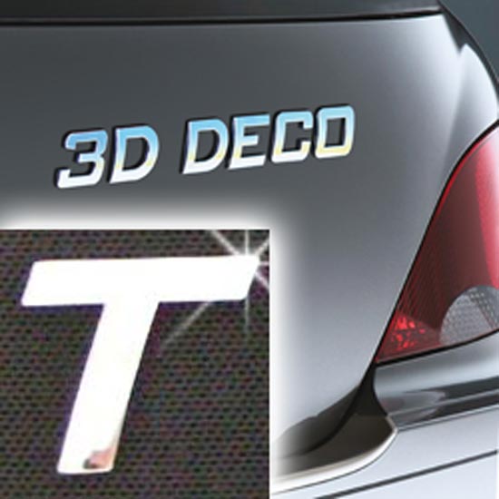 Písmeno samolepící chromové 3D-Deco - T