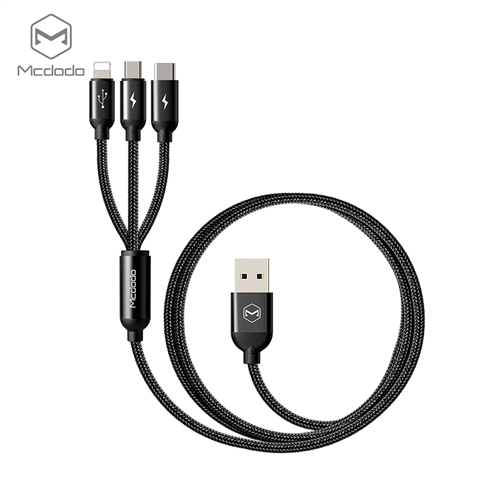 Mcdodo 3 v 1 kabel, Lightning / MicroUSB / USB C, 3A, 1.2m