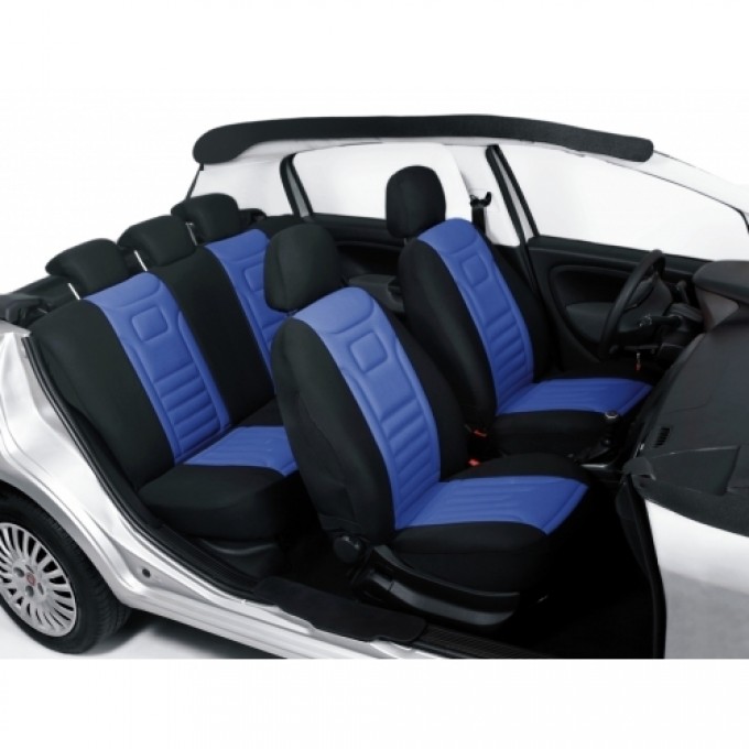 Autopotahy classic Škoda Octavia I s dělenou zadní sedačkou, modré