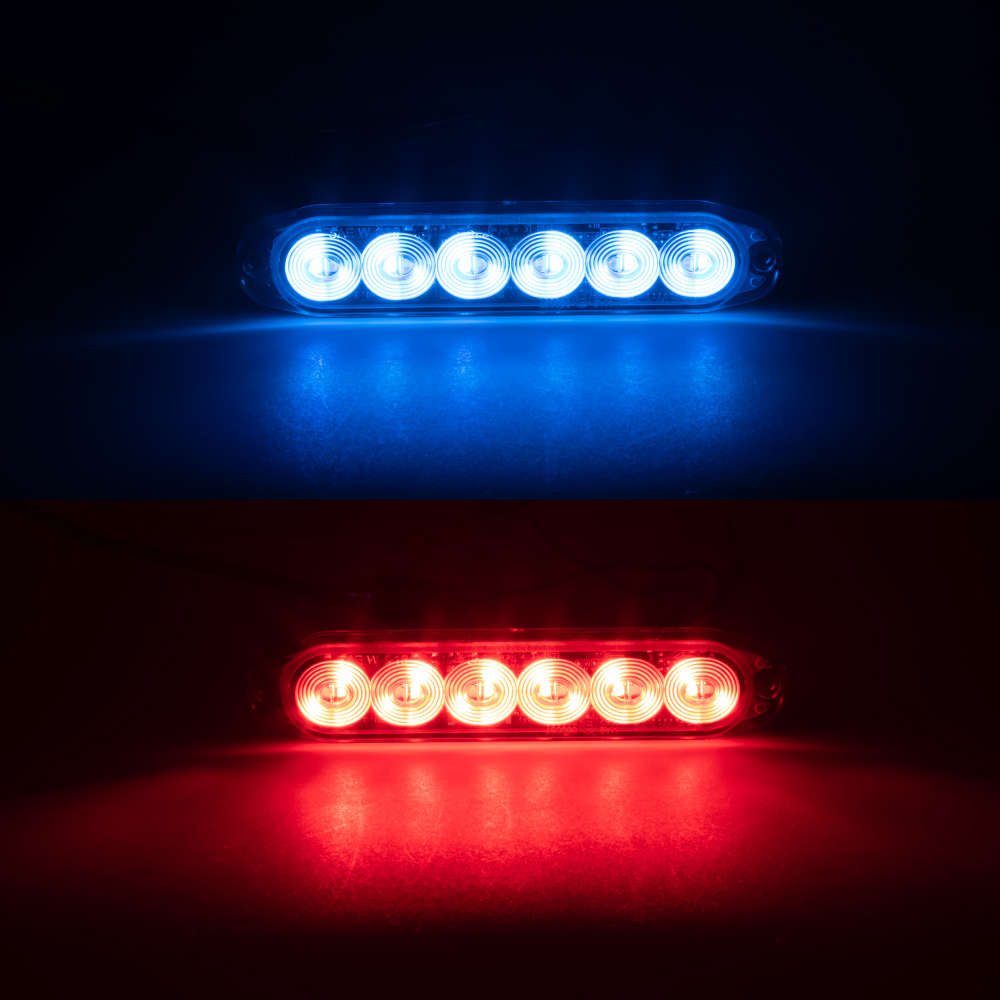 PROFI SLIM výstražné LED světlo vnější, modro-červené, 12-24V, ECE R10