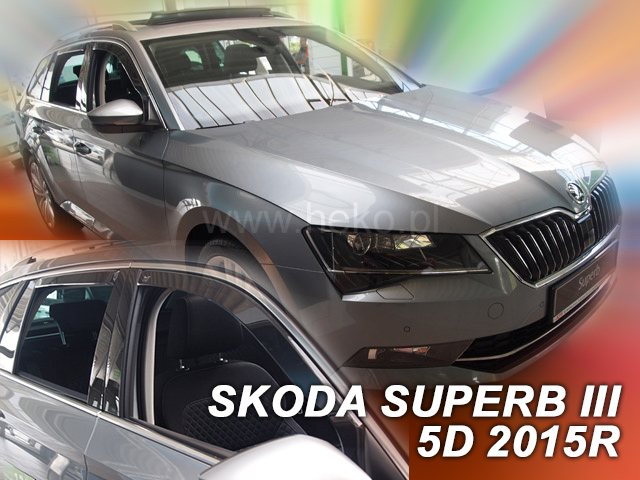 HEKO Ofuky oken - Škoda Superb 5D r.v. 2015 (+zadní) combi