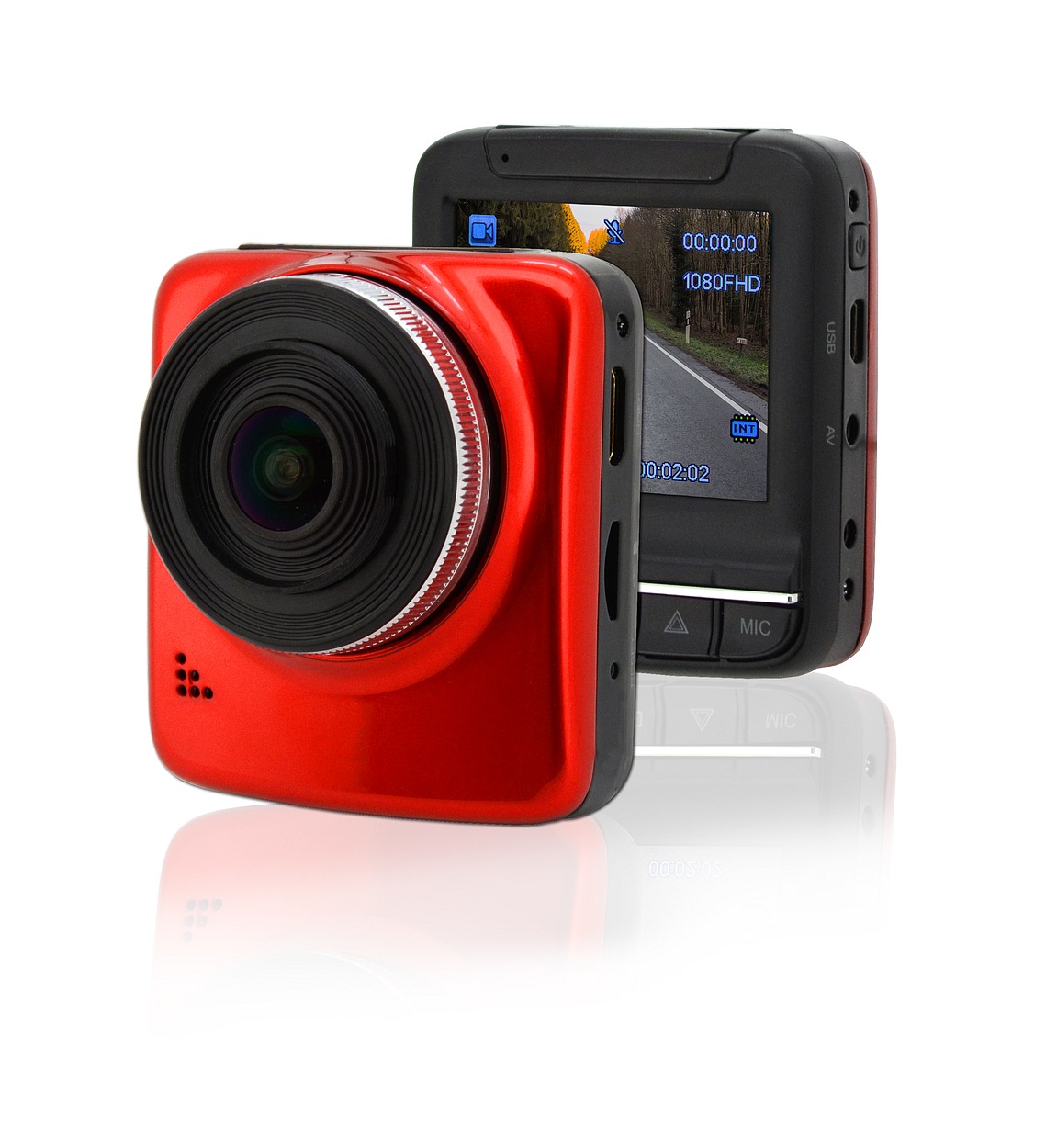 COMPASS Kamera do auta Full HD 2,4"červená GPS