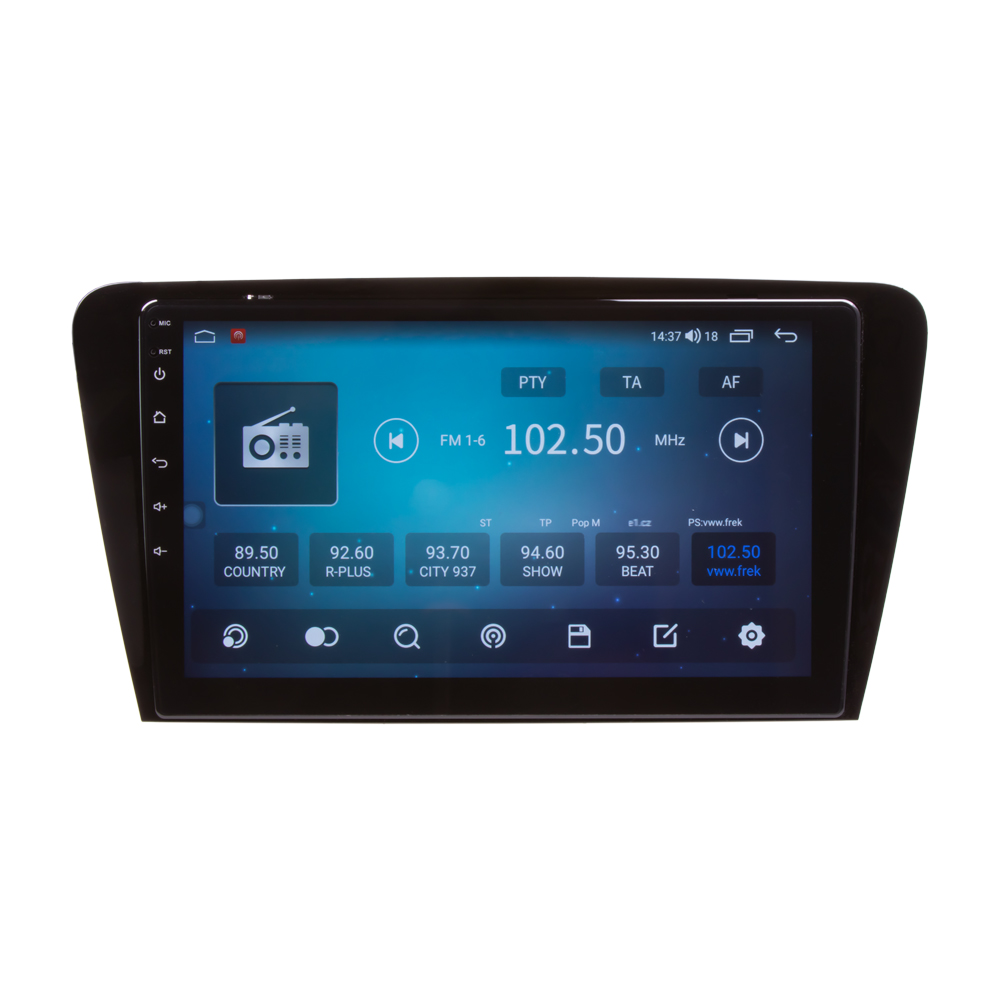 Autorádio pro Škoda Octavia III 2013-2018 s 10,1" LCD, Android, WI-FI, GPS, CarPlay, 4G, Bluetooth