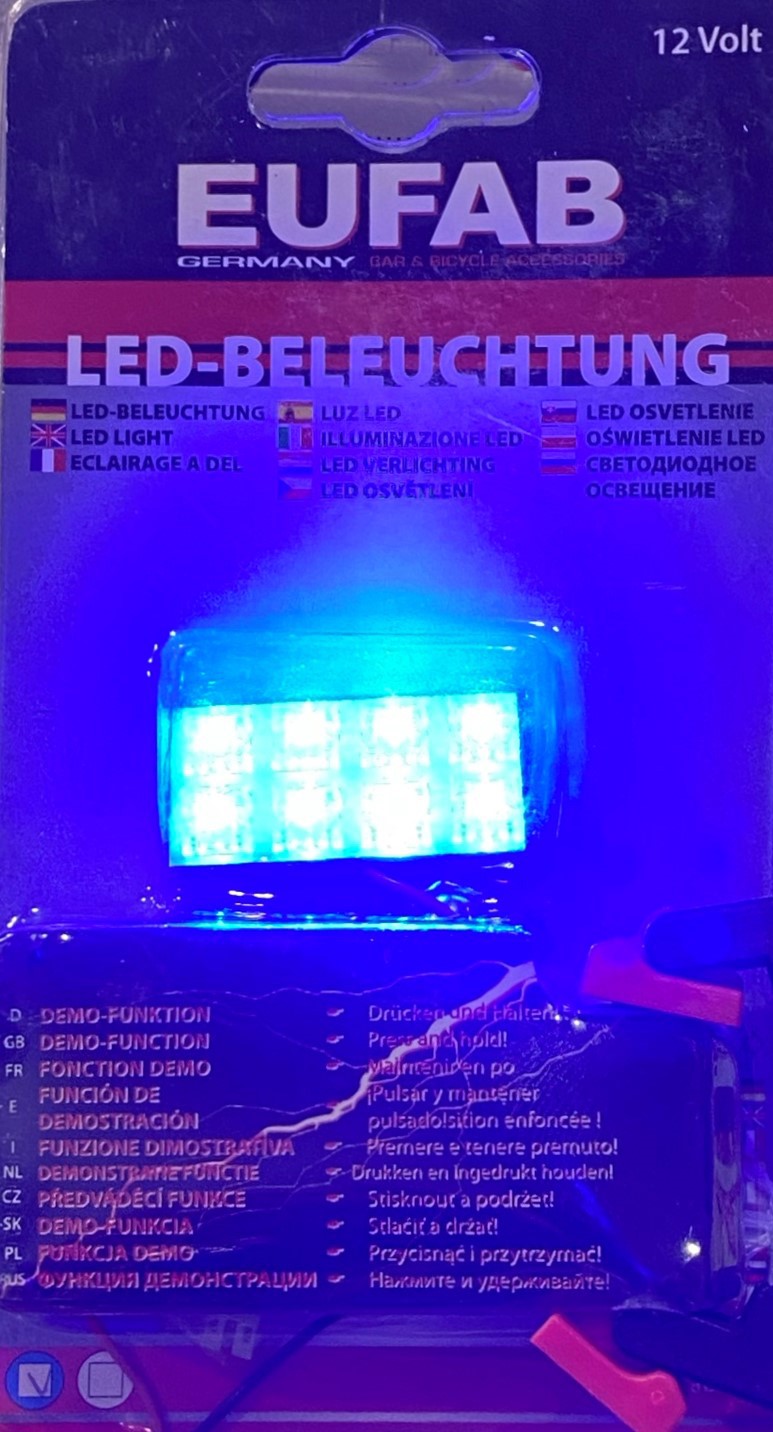 LED panel 40x20 mm 12V, 8LED modré - EUFAB