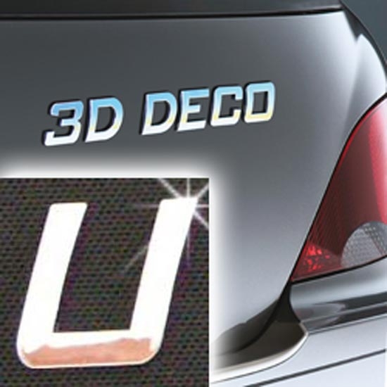 Písmeno samolepící chromové 3D-Deco - U
