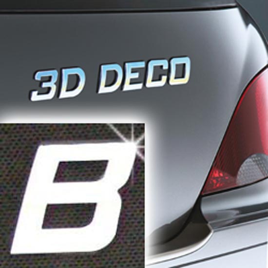 Písmeno samolepící chromové 3D-Deco - B