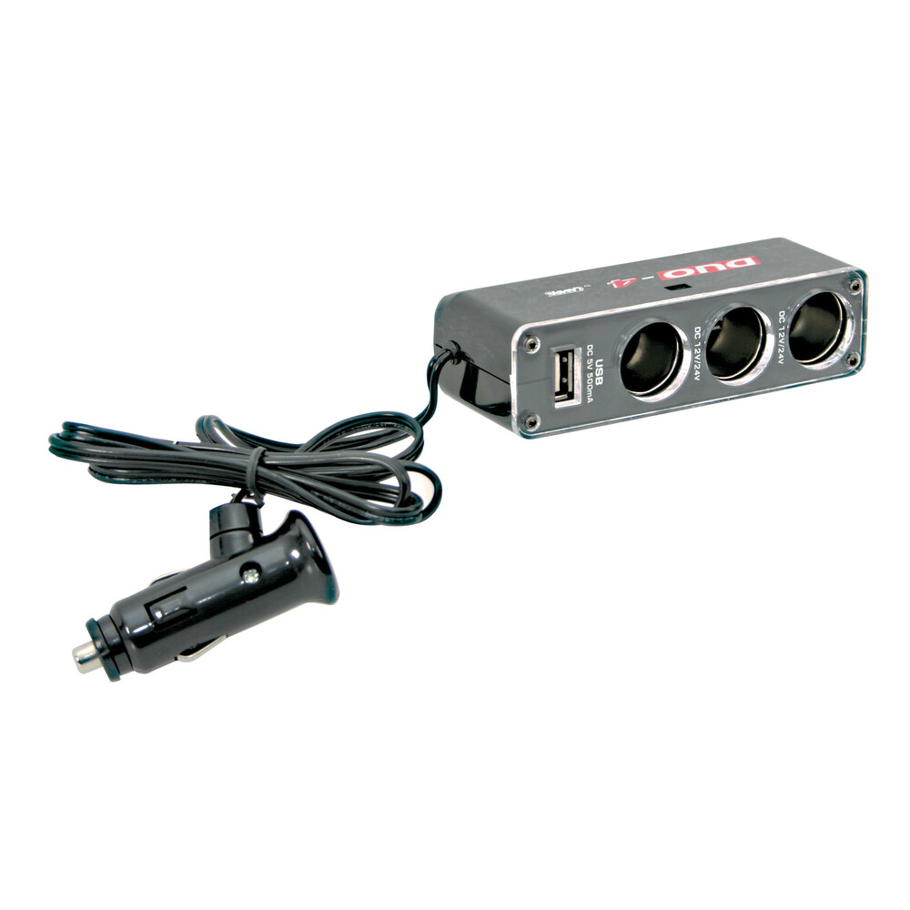 CL roztrojka s USB 12/24V LAMPA