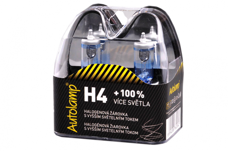 Autožárovky H4 12V 60/55W P43t Autolamp +100%, E-homologace 2 ks