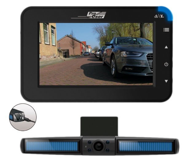 Bezdrátový kamerový systém Pro-user LCD 4,3"+ couvací kamera s nočním viděním DRC4310SOLAR