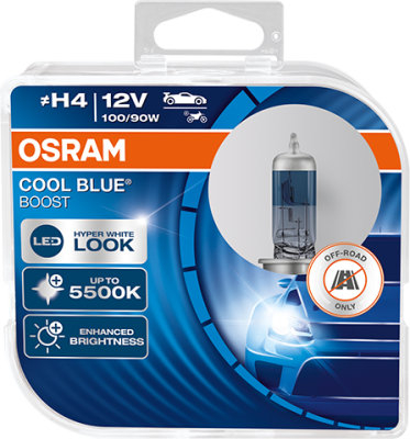 Autožárovky Osram Cool Blue Boost H4 12V 100/90W P43t - (2ks)