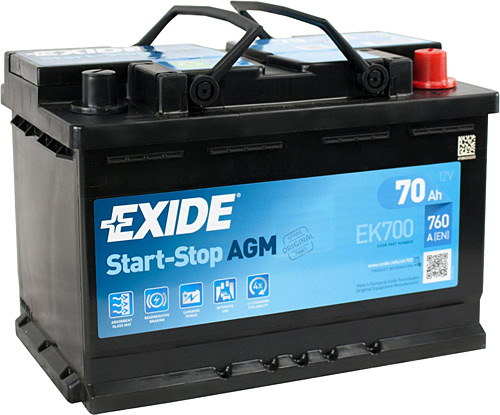 Exide Star-Stop AGM 12V 70Ah 760A EK700