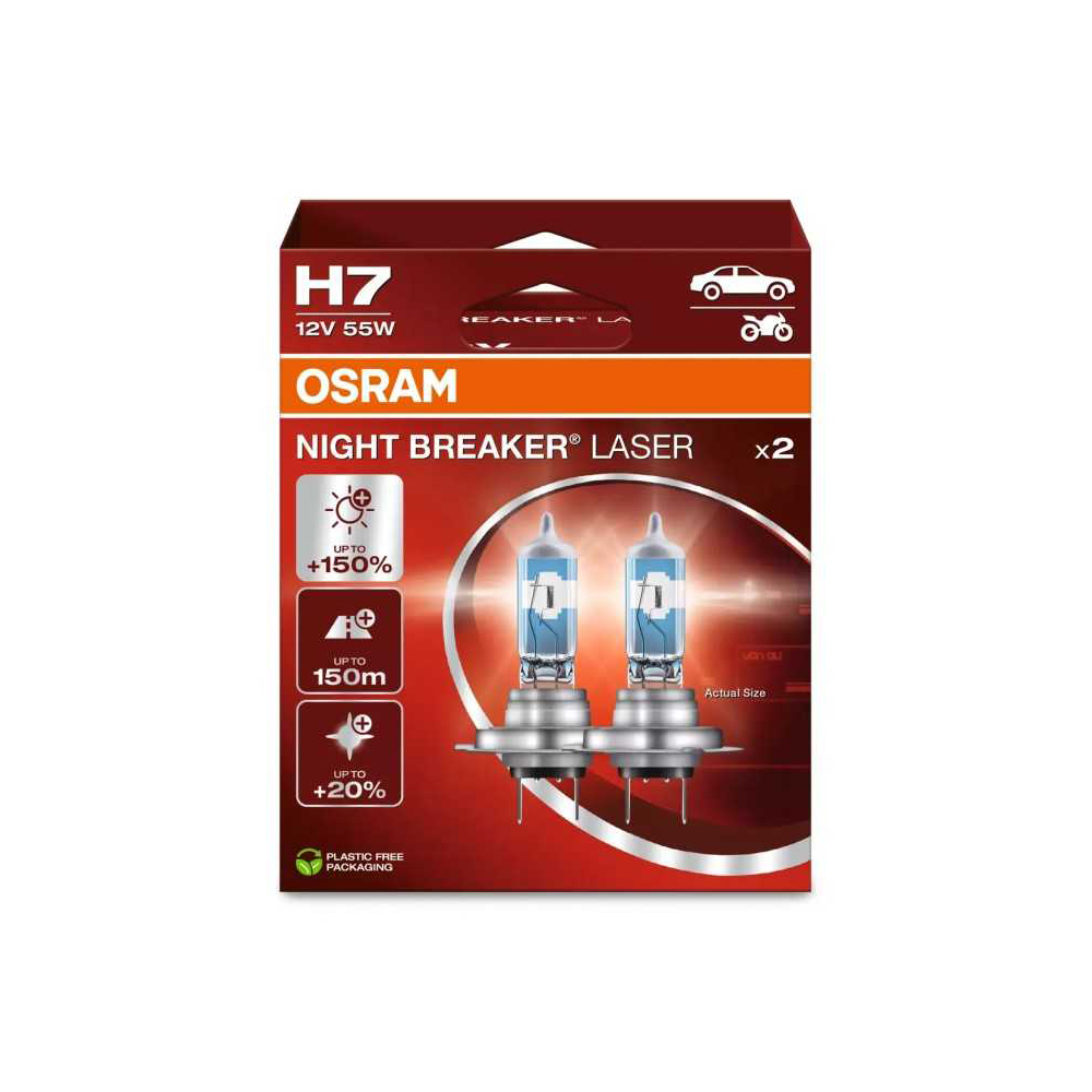 Autožárovky Osram H7 12V 55W PX26d NIGHT BREAKER LASER +150% 2ks