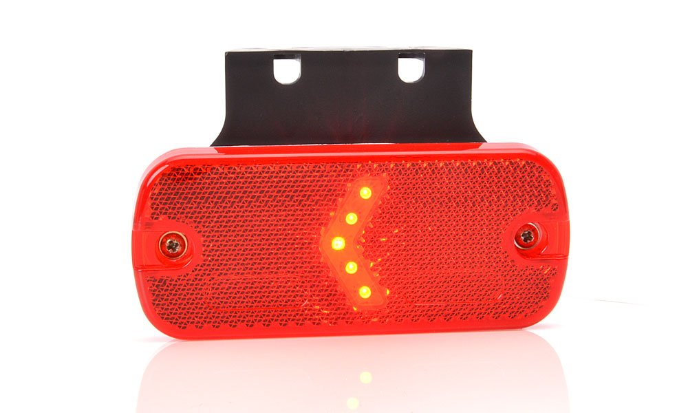 Poziční světlo boční červené LED s držákem, W127
