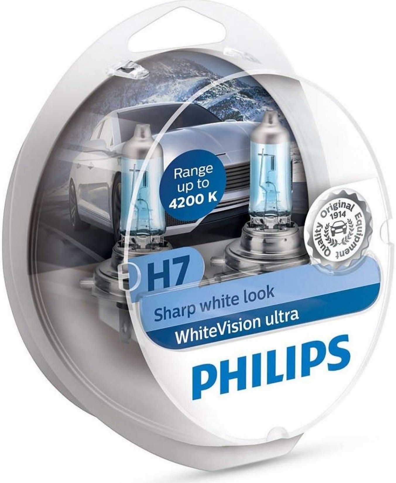 Autožárovky PHILIPS H7 12V WhiteVision ultra - 2ks + 2 ks žárovek T10