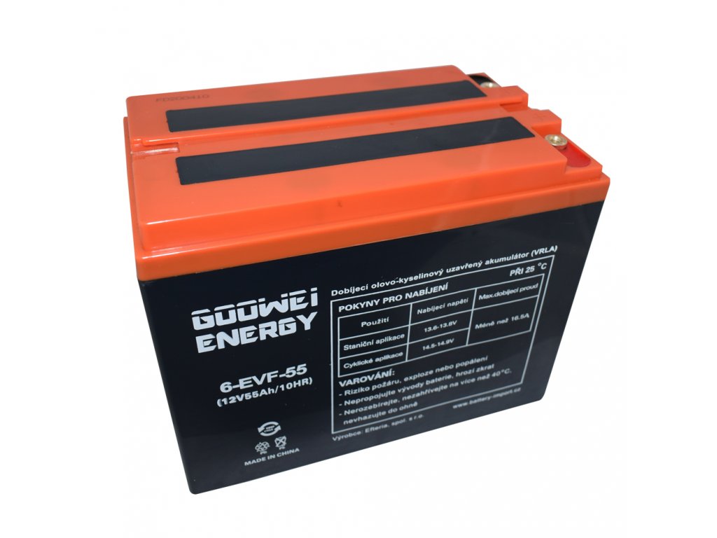 Trakční (GEL) baterie GOOWEI ENERGY 6-EVF-55, 55Ah, 12V