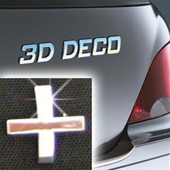 Písmeno samolepící chromové 3D-Deco - znak plus