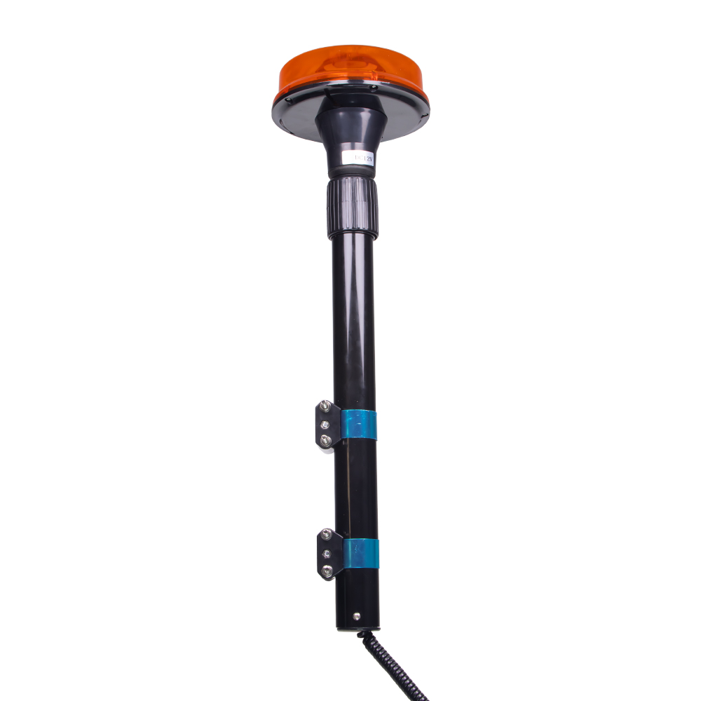 LED maják, 12V, 6 x 1W oranžový s teleskopickou tyčí na motocykl