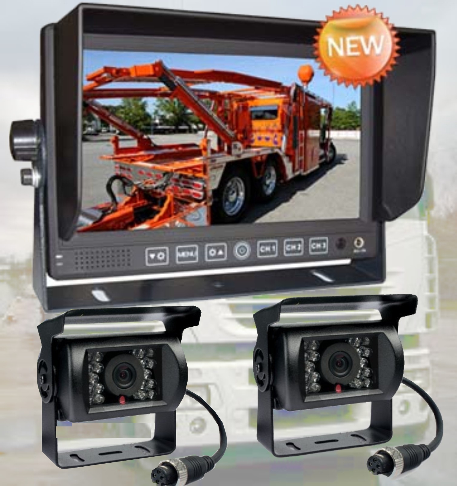 AUTIO Profi kamerový systém 7" pro kamiony 12/24V, 2x kamera