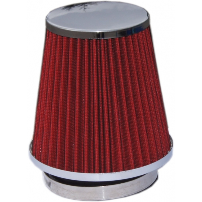 Sportovní vzduchový filtr chrom/červený + redukce 60-90mm
