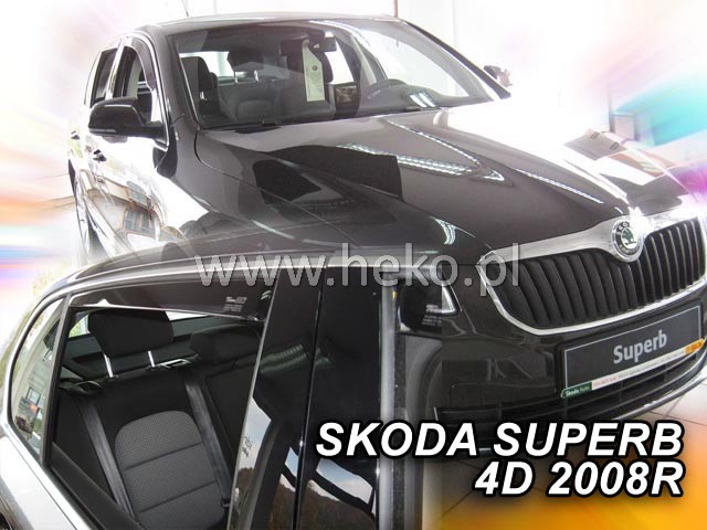 HEKO Ofuky oken - Škoda Superb 4D r.v. 2008 (+zadní) sed