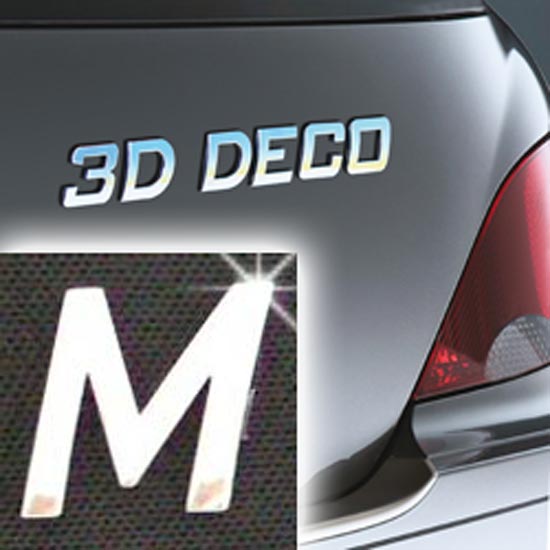 Písmeno samolepící chromové 3D-Deco - M