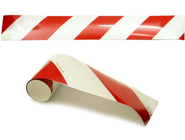 Samolepící páska reflexní červenobílá 14x100cm (2ks)