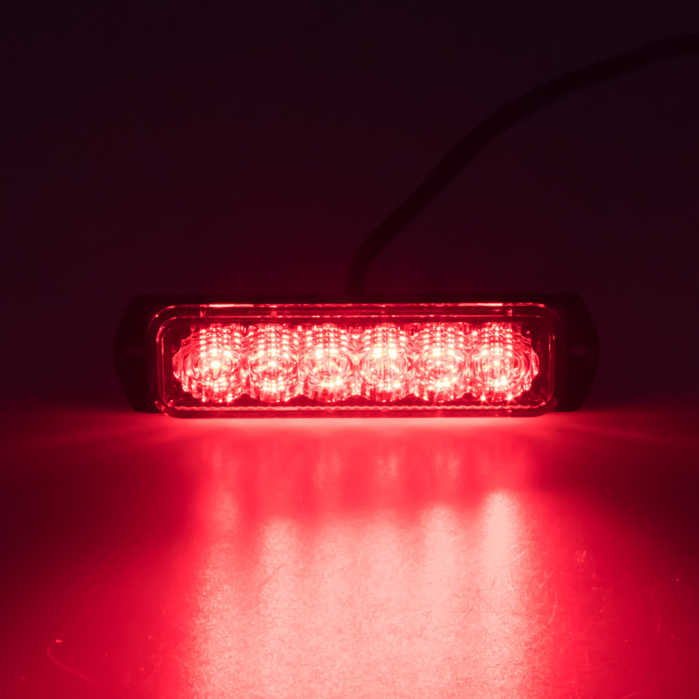 SLIM výstražné LED světlo vnější, červené, 12-24V, ECE