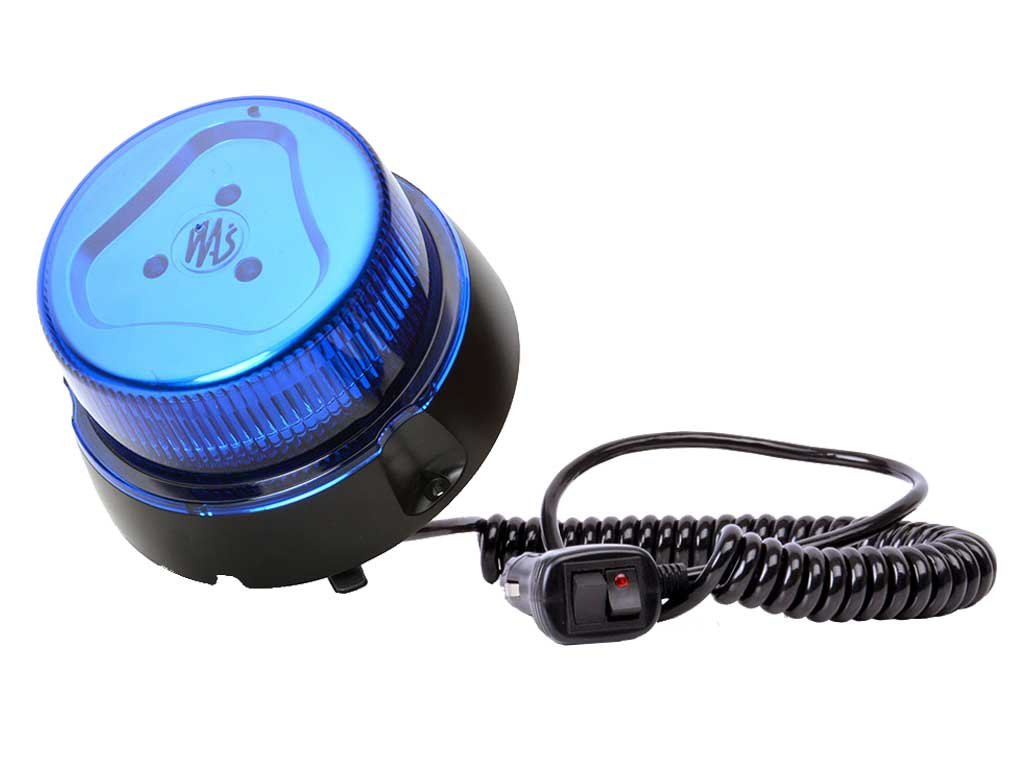 Maják modry, uchycení magnet, LED, 8-funkcí
