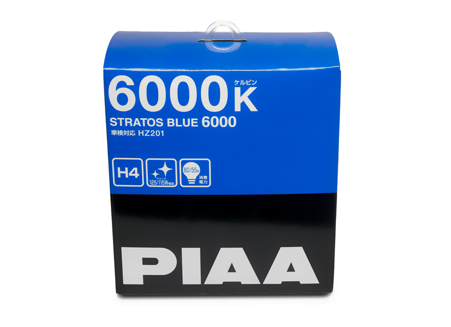 Autožárovky PIAA Stratos Blue 6000K H4 - studené bílé světlo s xenonovým efektem