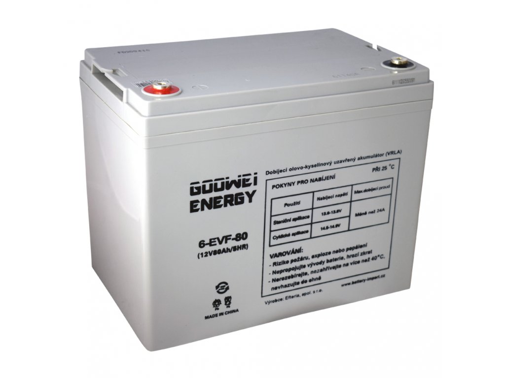 Trakční (GEL) baterie GOOWEI ENERGY 6-EVF-80, 80Ah, 12V