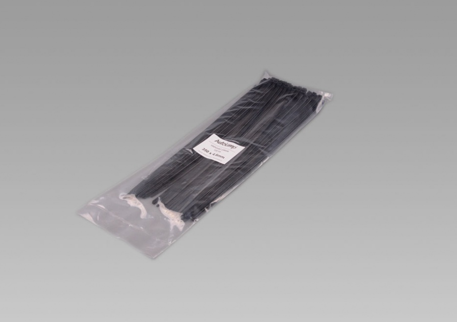 Stahovací pásky 350x4,8 černé / 100ks