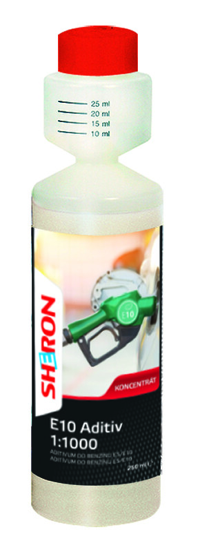 Aditivum SHERON E10 koncentrát 1:1000, 250 ml - pro 250L benzínu