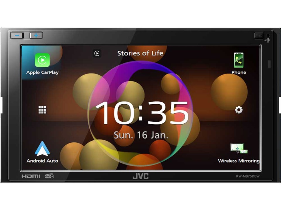 JVC 2DIN DAB+ / FM autorádio/6,8" displej/USB/AV/Bluetooth/Bezdrát Apple CarPlay / Android Auto