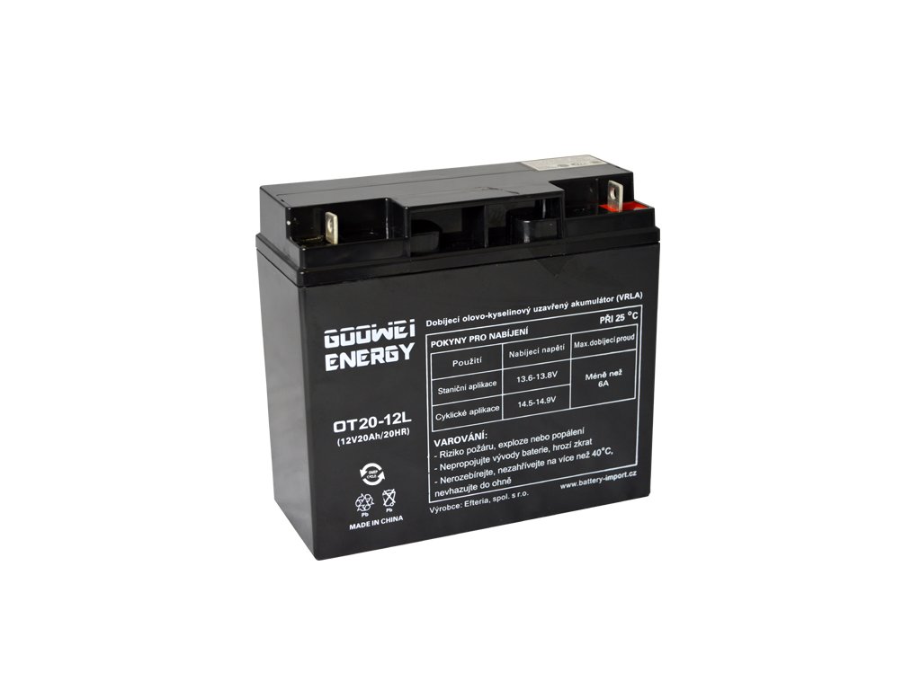Trakční (AGM) baterie GOOWEI ENERGY OTL20-12, 20Ah, 12V