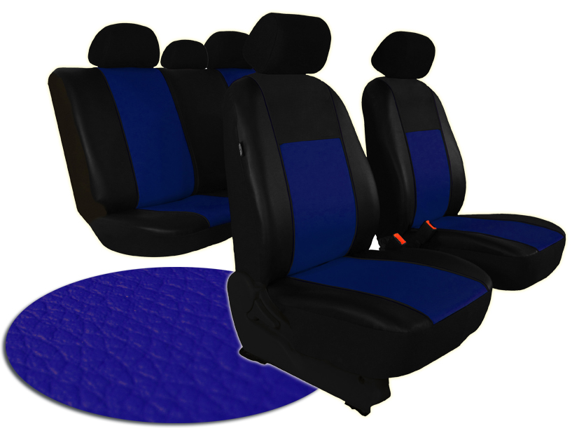 Automega Autopotahy VOLKSWAGEN POLO V, dělená zadní sedadla, od r. v. 2009, kožené PELLE modré