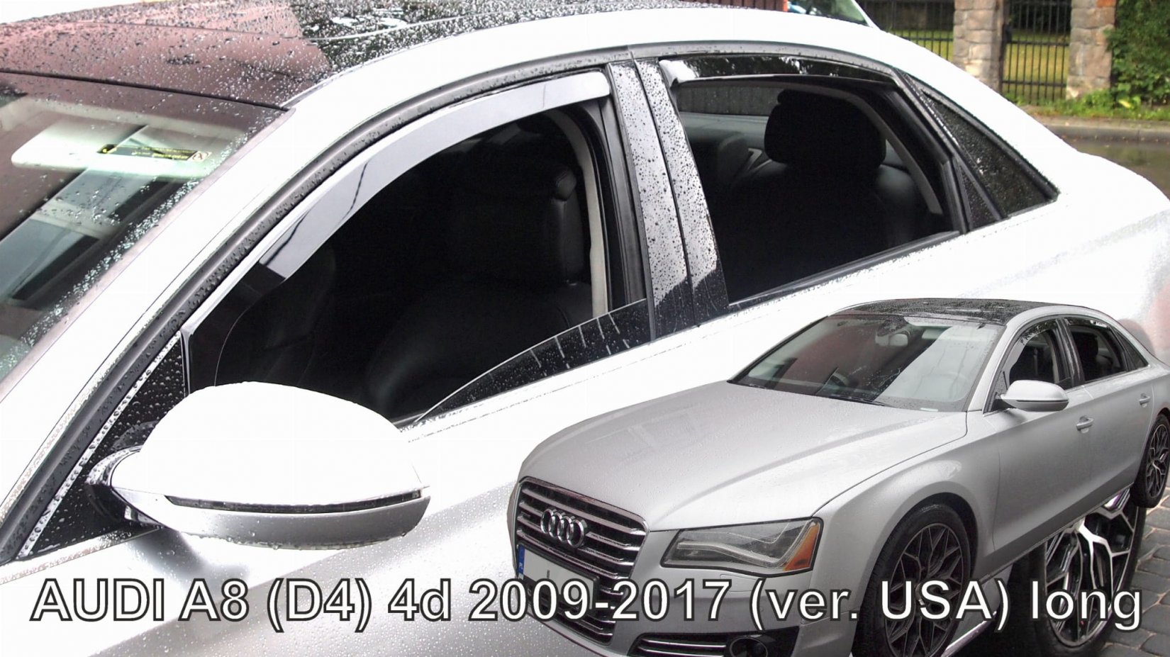 HEKO Ofuky oken - Audi A8 4D r.v. 2009-2017, dlouhá verze (+zadní)