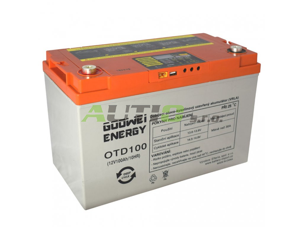 Set baterie GOOWEI ENERGY OTD100 (100Ah, 12V) a solární panel Victron ...
