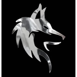 Samolepicí dekor niklovaný - Hlava vlka