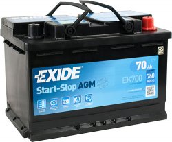 Autobaterie EXIDE START-STOP AGM 70Ah 12V 760A